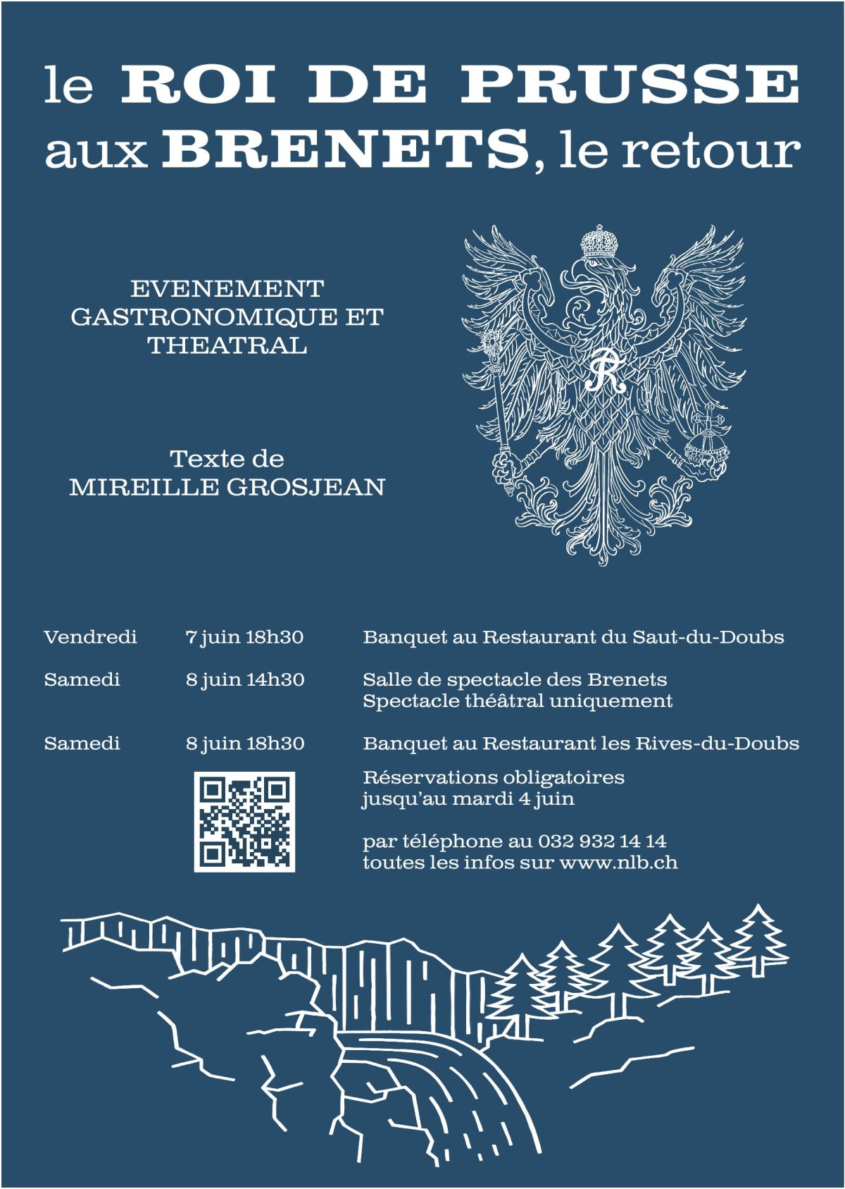 Affiche du spectacle 'Le Roi de Prusse aux Brenets, le Retour'